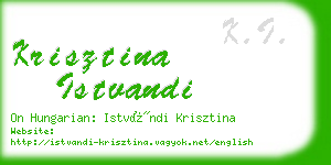 krisztina istvandi business card